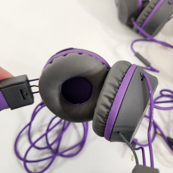 JLab Audio JBuddies Over Ear Headphones Purple Gray Lot of 4 TESTED WORKING - Picture 6 of 11